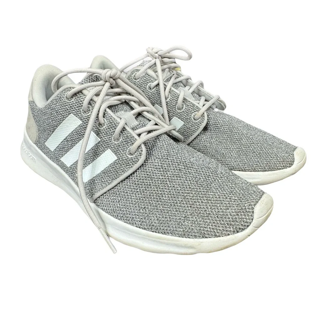 Adidas Cloudfoam Grey Athletic Lightweight Sneakers Women's Size 7 QT Racer EUC - Picture 4 of 16